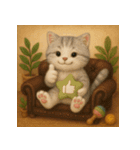 ソファでまったり♡フエルトねこスタンプ40（個別スタンプ：6）