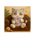 ソファでまったり♡フエルトねこスタンプ40（個別スタンプ：12）
