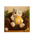 ソファでまったり♡フエルトねこスタンプ40（個別スタンプ：20）