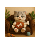 ソファでまったり♡フエルトねこスタンプ40（個別スタンプ：34）