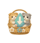 フェルト猫の花かごスタンプ♪40のきもち（個別スタンプ：2）
