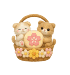 フェルト猫の花かごスタンプ♪40のきもち（個別スタンプ：4）