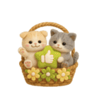 フェルト猫の花かごスタンプ♪40のきもち（個別スタンプ：6）