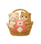 フェルト猫の花かごスタンプ♪40のきもち（個別スタンプ：8）