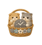 フェルト猫の花かごスタンプ♪40のきもち（個別スタンプ：10）