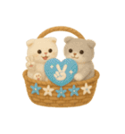 フェルト猫の花かごスタンプ♪40のきもち（個別スタンプ：11）