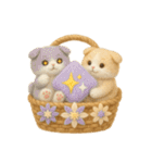 フェルト猫の花かごスタンプ♪40のきもち（個別スタンプ：12）