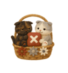 フェルト猫の花かごスタンプ♪40のきもち（個別スタンプ：13）