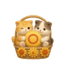 フェルト猫の花かごスタンプ♪40のきもち（個別スタンプ：14）