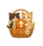 フェルト猫の花かごスタンプ♪40のきもち（個別スタンプ：16）
