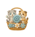 フェルト猫の花かごスタンプ♪40のきもち（個別スタンプ：17）
