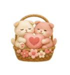 フェルト猫の花かごスタンプ♪40のきもち（個別スタンプ：19）