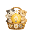 フェルト猫の花かごスタンプ♪40のきもち（個別スタンプ：20）