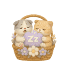 フェルト猫の花かごスタンプ♪40のきもち（個別スタンプ：22）