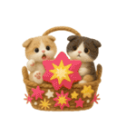 フェルト猫の花かごスタンプ♪40のきもち（個別スタンプ：23）