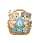 フェルト猫の花かごスタンプ♪40のきもち（個別スタンプ：24）