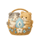 フェルト猫の花かごスタンプ♪40のきもち（個別スタンプ：25）