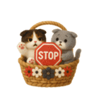 フェルト猫の花かごスタンプ♪40のきもち（個別スタンプ：26）