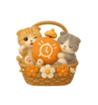 フェルト猫の花かごスタンプ♪40のきもち（個別スタンプ：27）