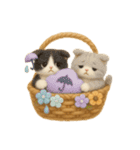 フェルト猫の花かごスタンプ♪40のきもち（個別スタンプ：29）