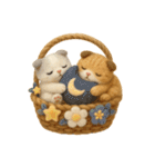 フェルト猫の花かごスタンプ♪40のきもち（個別スタンプ：30）