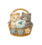 フェルト猫の花かごスタンプ♪40のきもち（個別スタンプ：31）