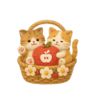 フェルト猫の花かごスタンプ♪40のきもち（個別スタンプ：33）