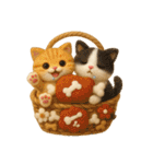 フェルト猫の花かごスタンプ♪40のきもち（個別スタンプ：34）