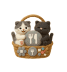フェルト猫の花かごスタンプ♪40のきもち（個別スタンプ：38）