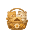 フェルト猫の花かごスタンプ♪40のきもち（個別スタンプ：39）