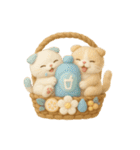 フェルト猫の花かごスタンプ♪40のきもち（個別スタンプ：40）
