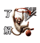 日本猿×バスケットボール！3Dリアル（個別スタンプ：1）