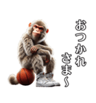 日本猿×バスケットボール！3Dリアル（個別スタンプ：2）