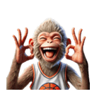 日本猿×バスケットボール！3Dリアル（個別スタンプ：12）