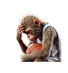 日本猿×バスケットボール！3Dリアル（個別スタンプ：16）