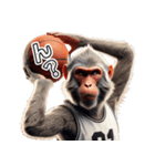 日本猿×バスケットボール！3Dリアル（個別スタンプ：21）