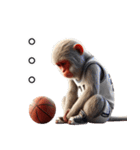 日本猿×バスケットボール！3Dリアル（個別スタンプ：28）