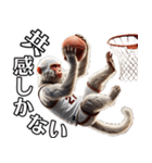 日本猿×バスケットボール！3Dリアル（個別スタンプ：36）