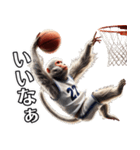 日本猿×バスケットボール！3Dリアル（個別スタンプ：39）