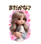 オーバーオールの女の子♡【BIG】（個別スタンプ：7）