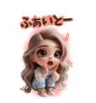 オーバーオールの女の子♡【BIG】（個別スタンプ：11）
