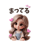 オーバーオールの女の子♡【BIG】（個別スタンプ：20）
