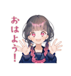 制服の女の子★書道部の日常（個別スタンプ：2）