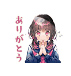 制服の女の子★書道部の日常（個別スタンプ：3）