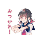 制服の女の子★書道部の日常（個別スタンプ：9）