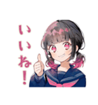 制服の女の子★書道部の日常（個別スタンプ：17）