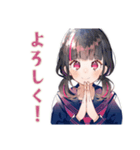 制服の女の子★書道部の日常（個別スタンプ：19）