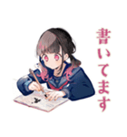 制服の女の子★書道部の日常（個別スタンプ：39）
