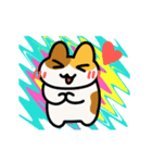 動く！カラフル背景三毛猫（個別スタンプ：4）