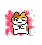 動く！カラフル背景三毛猫（個別スタンプ：5）
